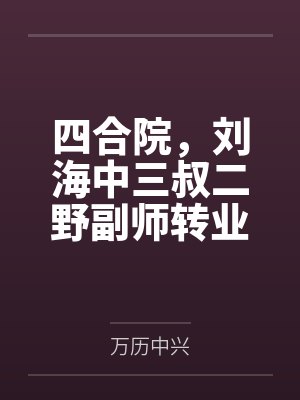 四合院,刘海中三叔二野副师转业 四合院,刘海中三叔二野副师转业